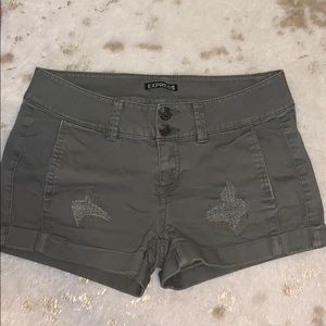 EXPRESS army green khaki shorts